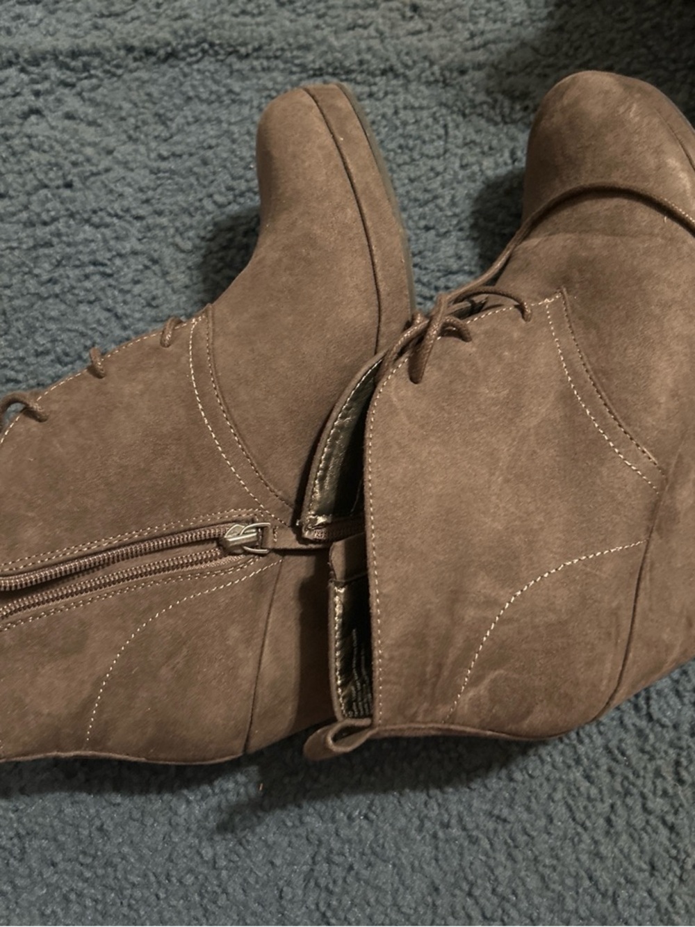 DV by Dolce Vita Brown Suede Wedge Booties